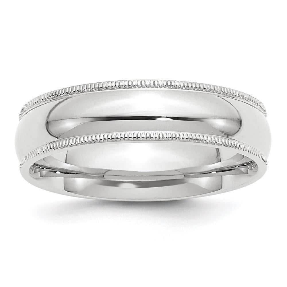 14KW 6mm Milgrain Comfort Fit Band Size 10