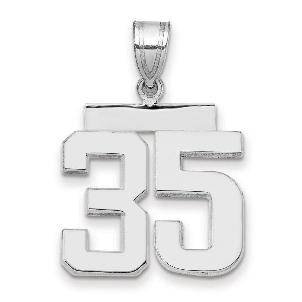 14kw Medium Polished Number 35 Charm