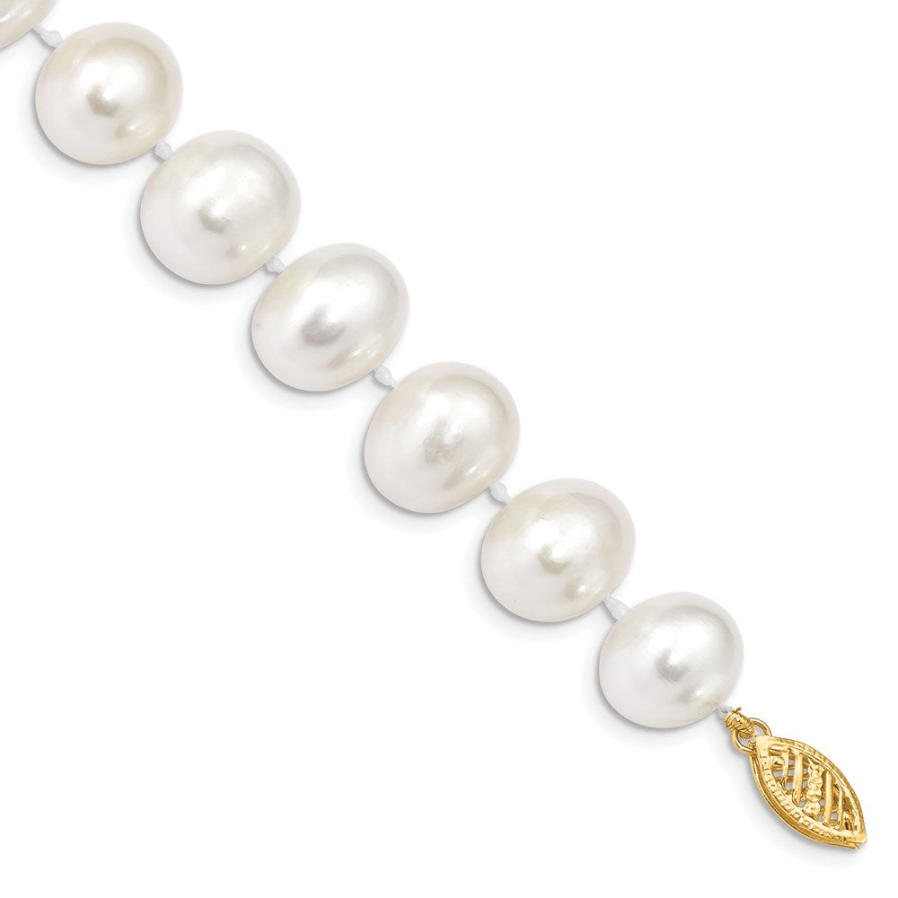 14k 10-11mm White Freshwater Cultured Pearl 8.25in Bracelet