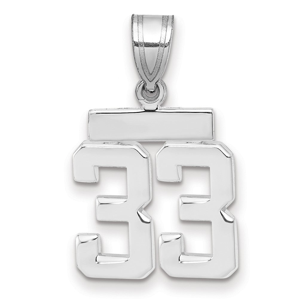 14kw Small Polished Number 33 Charm