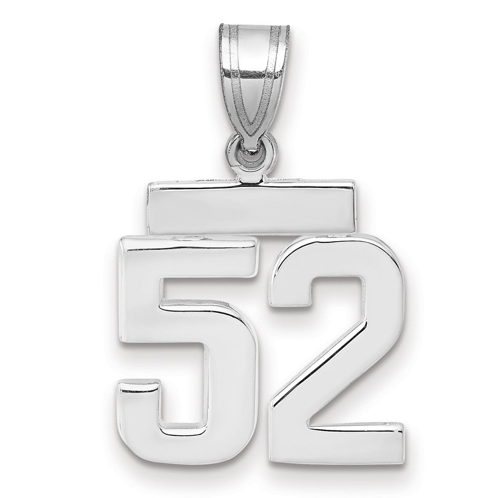 14kw Small Polished Number 52 Charm