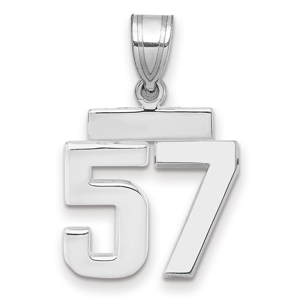 14kw Small Polished Number 57 Charm