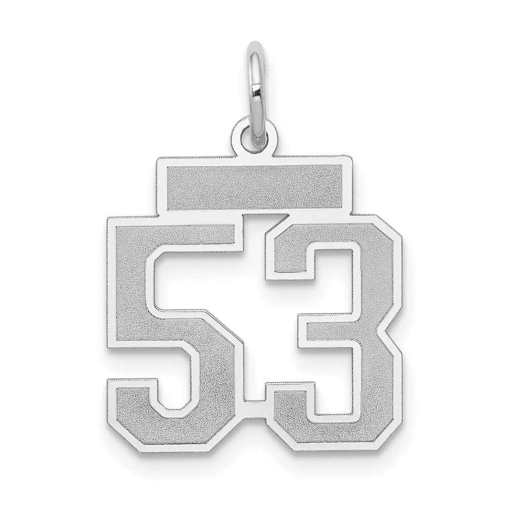 14kw Small Satin Number 53 Charm