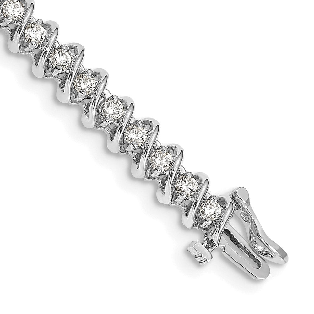 14k White Gold A Diamond Tennis Bracelet