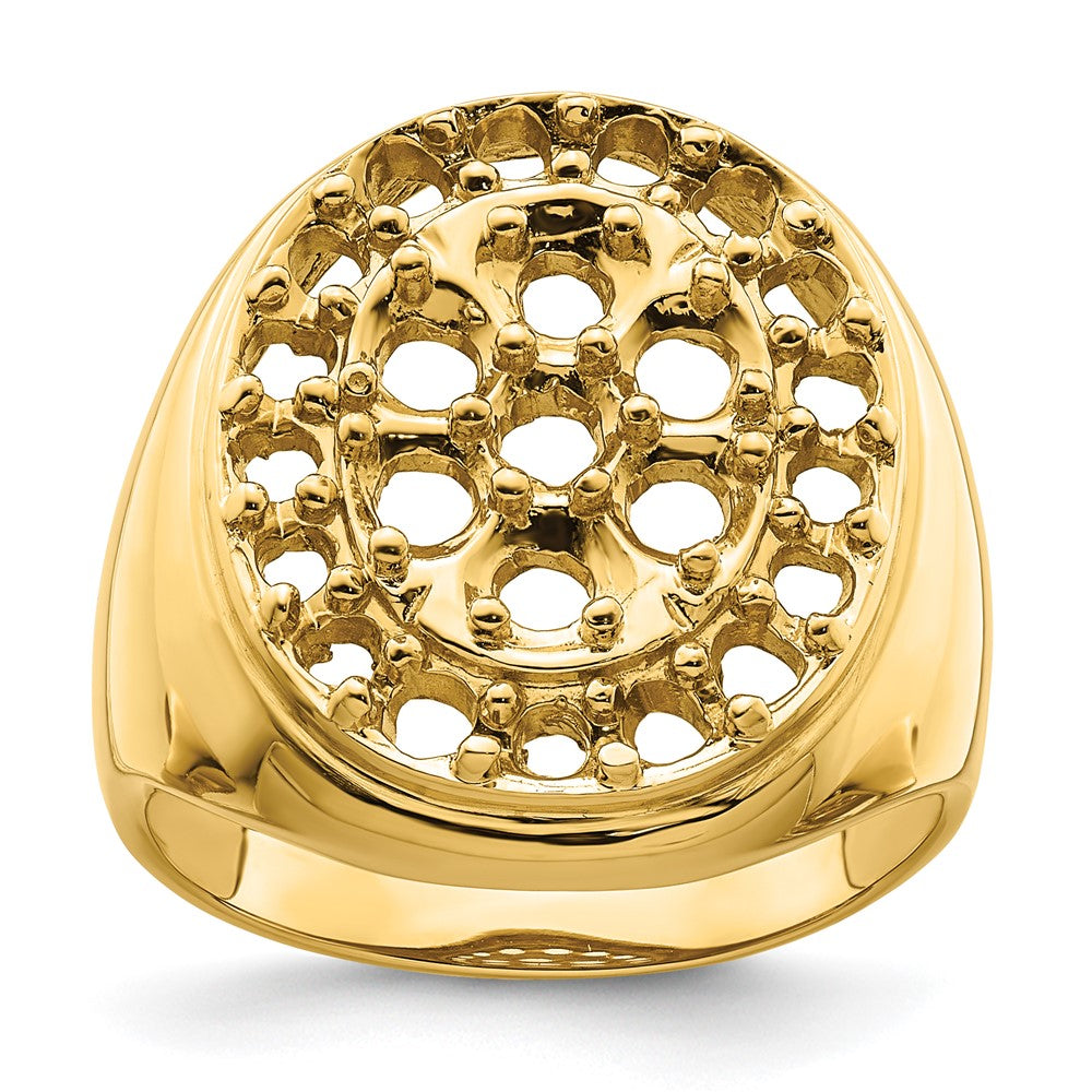 14k Fancy Polished Circular To Mens Diamond Ring Mounting