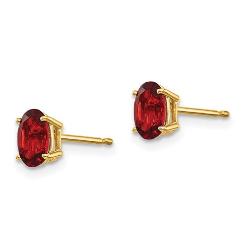 14k Garnet Earrings - January