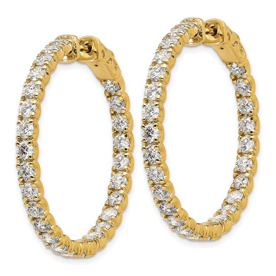 14ky Oro Spotlight Lab Grown Dia. SI+, H+, Round Hoop with Safety Clasp Earrings