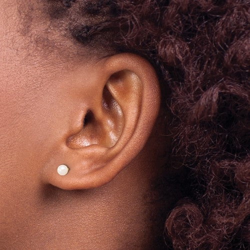 14K 3-4mm Round FWC Pearl Front and Back Ball Post Earrings