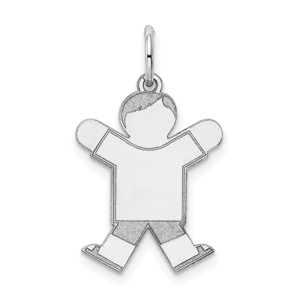 Sterling Silver Rhodium-plated Kid Charm