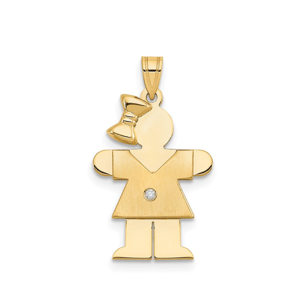 14k A Diamond Kid Pendant