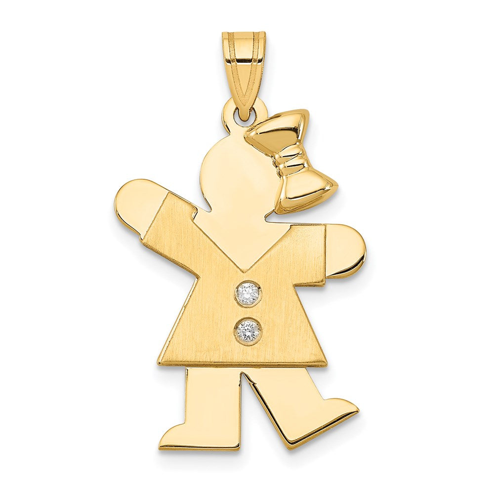 14k A Diamond Kid Pendant