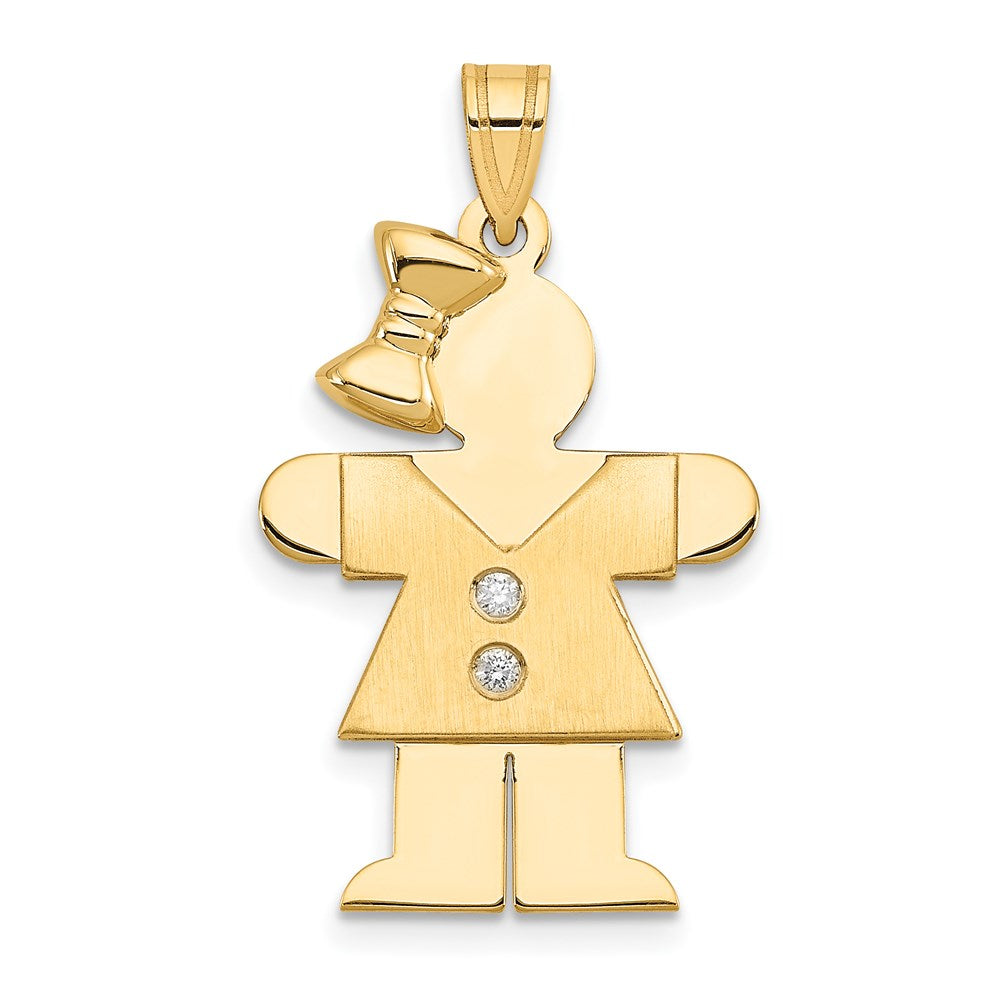 14k A Diamond Kid Pendant