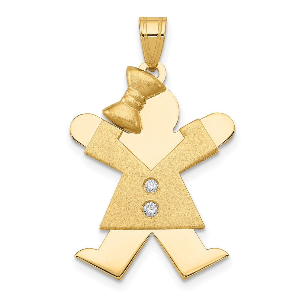 14k A Diamond Kid Pendant