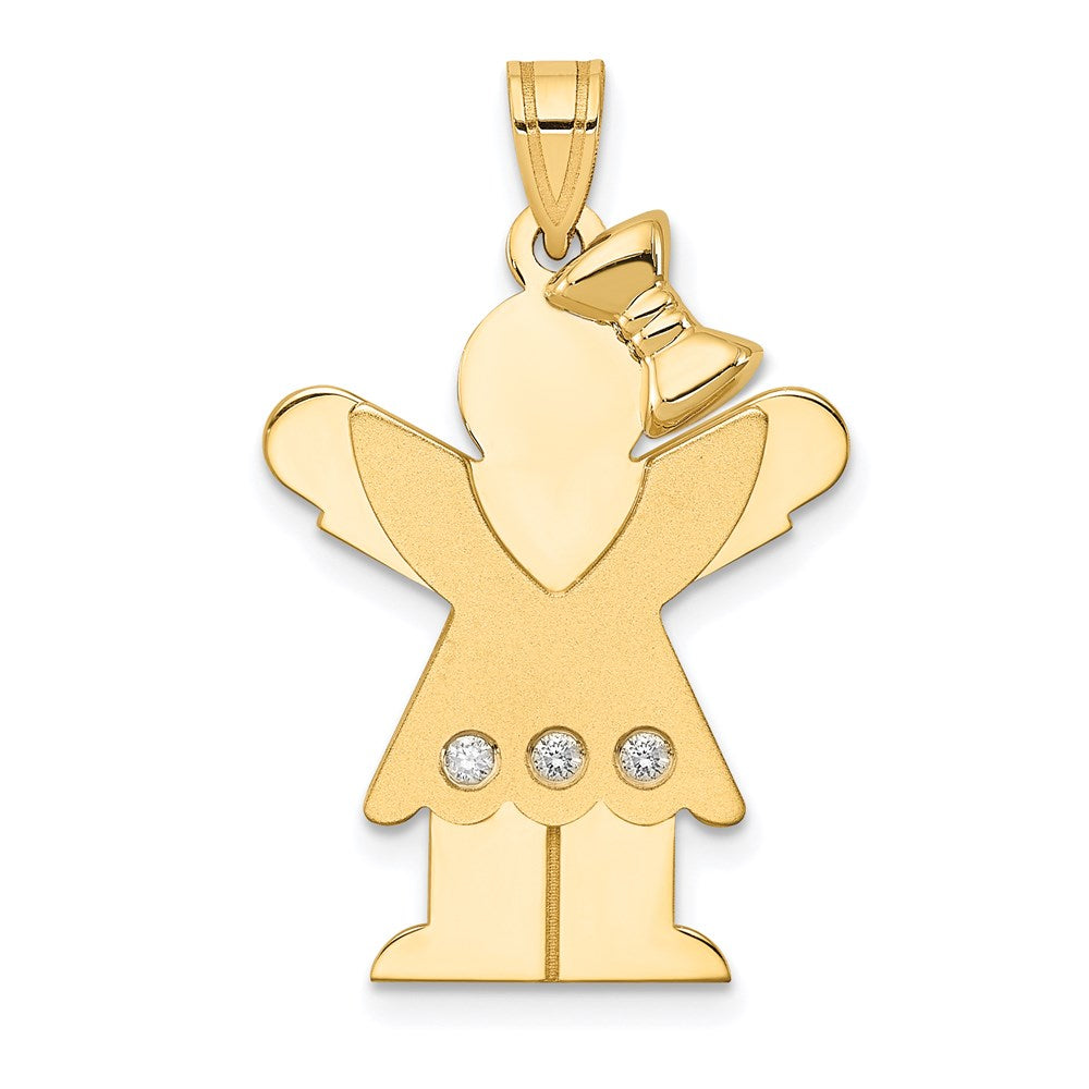 14k A Diamond Kid Pendant