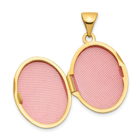 14k Yellow Gold Plain Polished Oval Locket