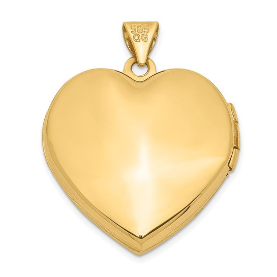 14ky with White Rhodium Floral Heart Locket