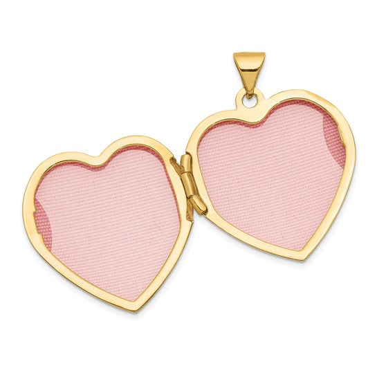 14ky with White Rhodium Floral Heart Locket