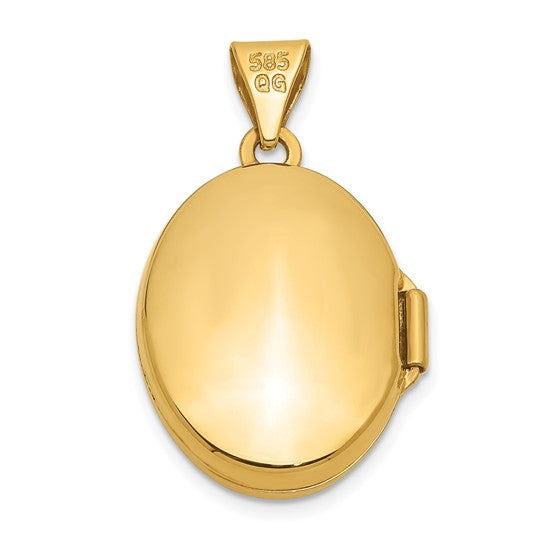 14k Diamond Oval Locket
