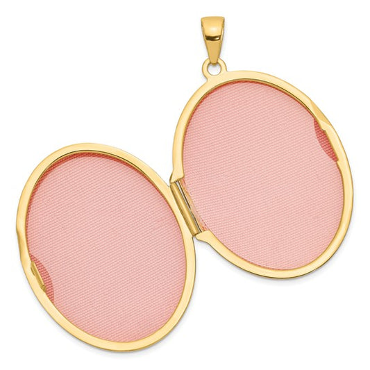 14k Yellow Gold Floral Oval Locket