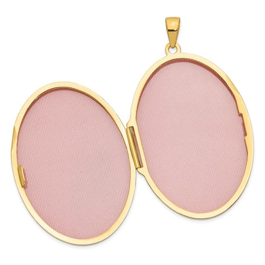 14k Oval Heavy Weight Half Scroll Locket