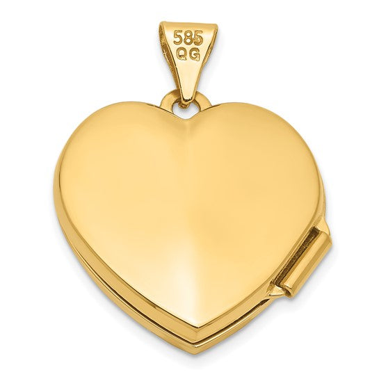 14k with Rhodium DAUGHTER Floral 18mm Heart Locket