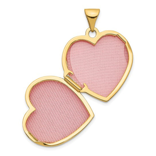 14k with Rhodium DAUGHTER Floral 18mm Heart Locket