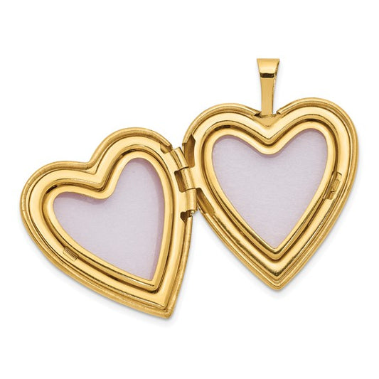 14K 20mm Enameled Rose I LOVE YOU Heart Locket