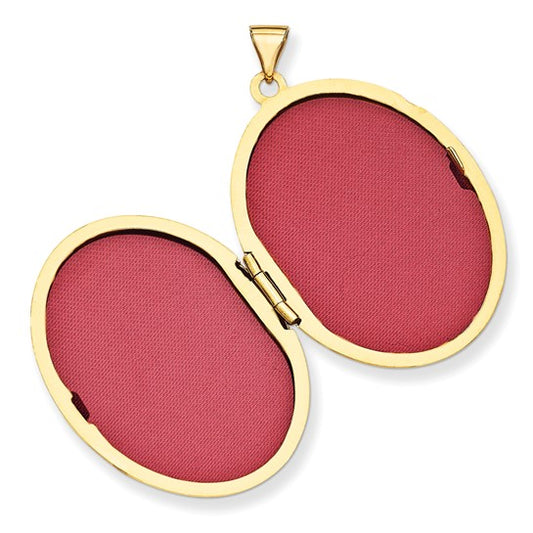 14k 32mm Oval Flower With Scrolls Locket