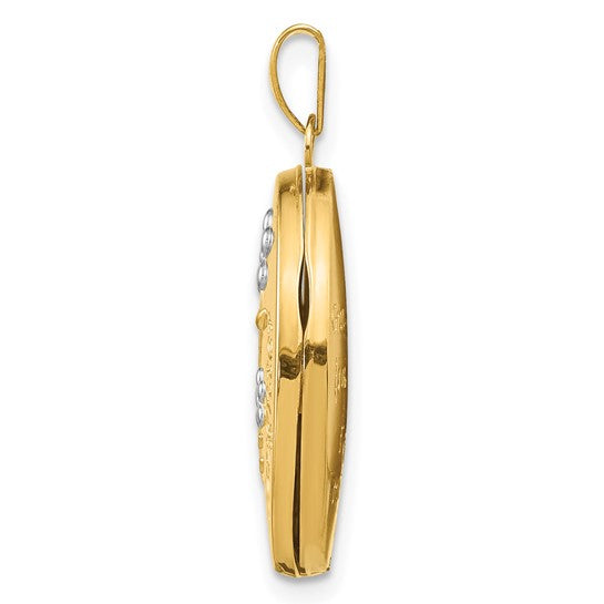 14k with Rhodium 21mm Oval Granddaughter Locket