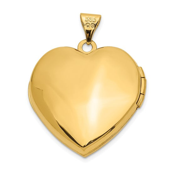 14k Two-tone with White Rhodium Heart with Key Charm Inside Heart Locket