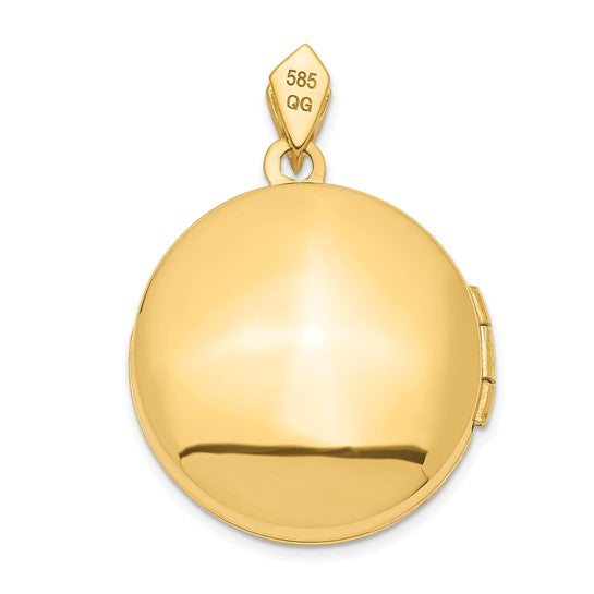 14ky 20mm Round with Diamond Vintage Locket