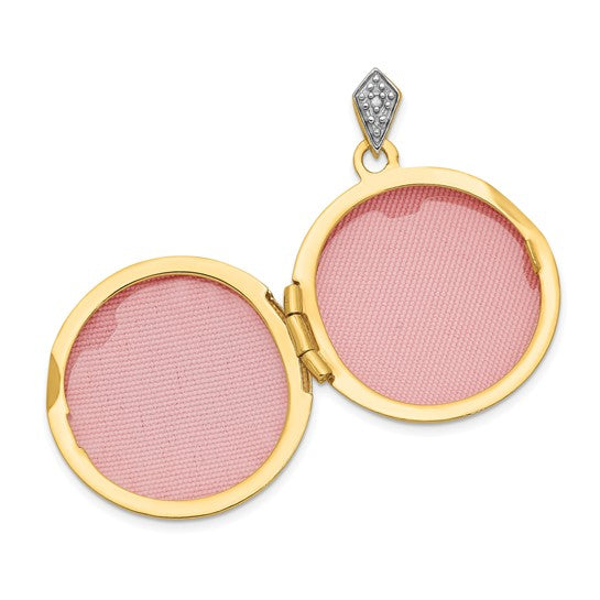 14ky 20mm Round with Diamond Vintage Locket