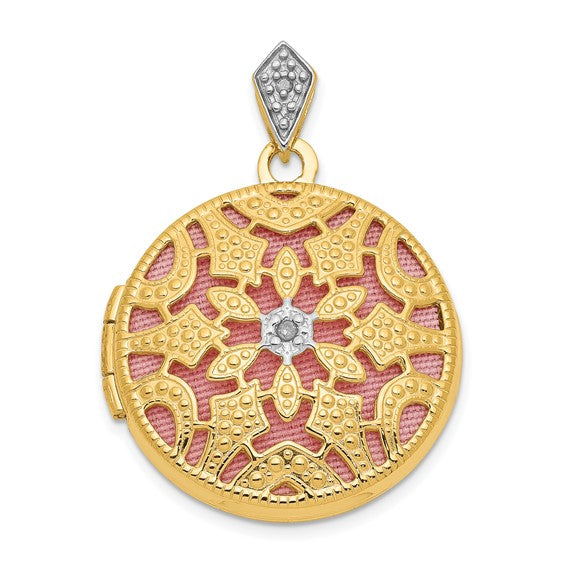 14ky 20mm Round with Diamond Vintage Locket
