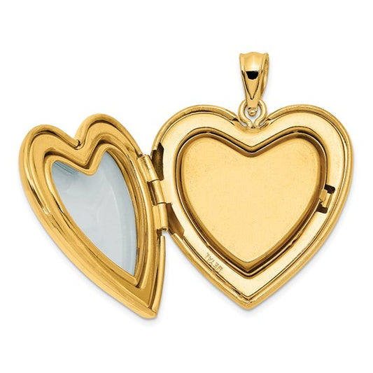 14k 24mm Diamond Star Ash Holder Heart Locket