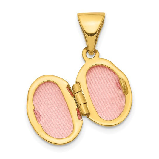 14K 12mm Oval Locket Pendant