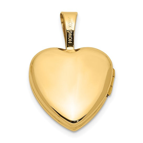14ky 12mm with .01ct. Diamond Star Heart Locket
