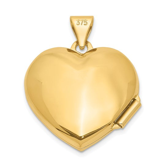 14K Polished and Satin White Rhodium Diamond Heart Locket