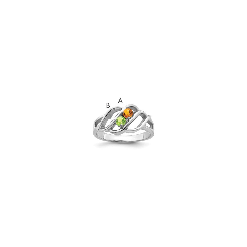 Sterling Silver Rhodium-plated family jewelry ring