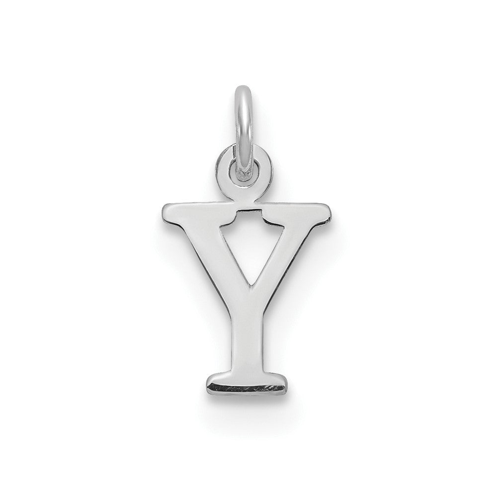 Sterling Silver Rhodium-plated Letter Y Initial Charm