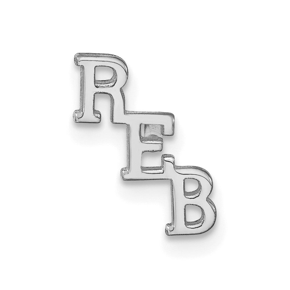 Sterling Silver/Rhodium-plated Small cut-out Monogram Tie Tac