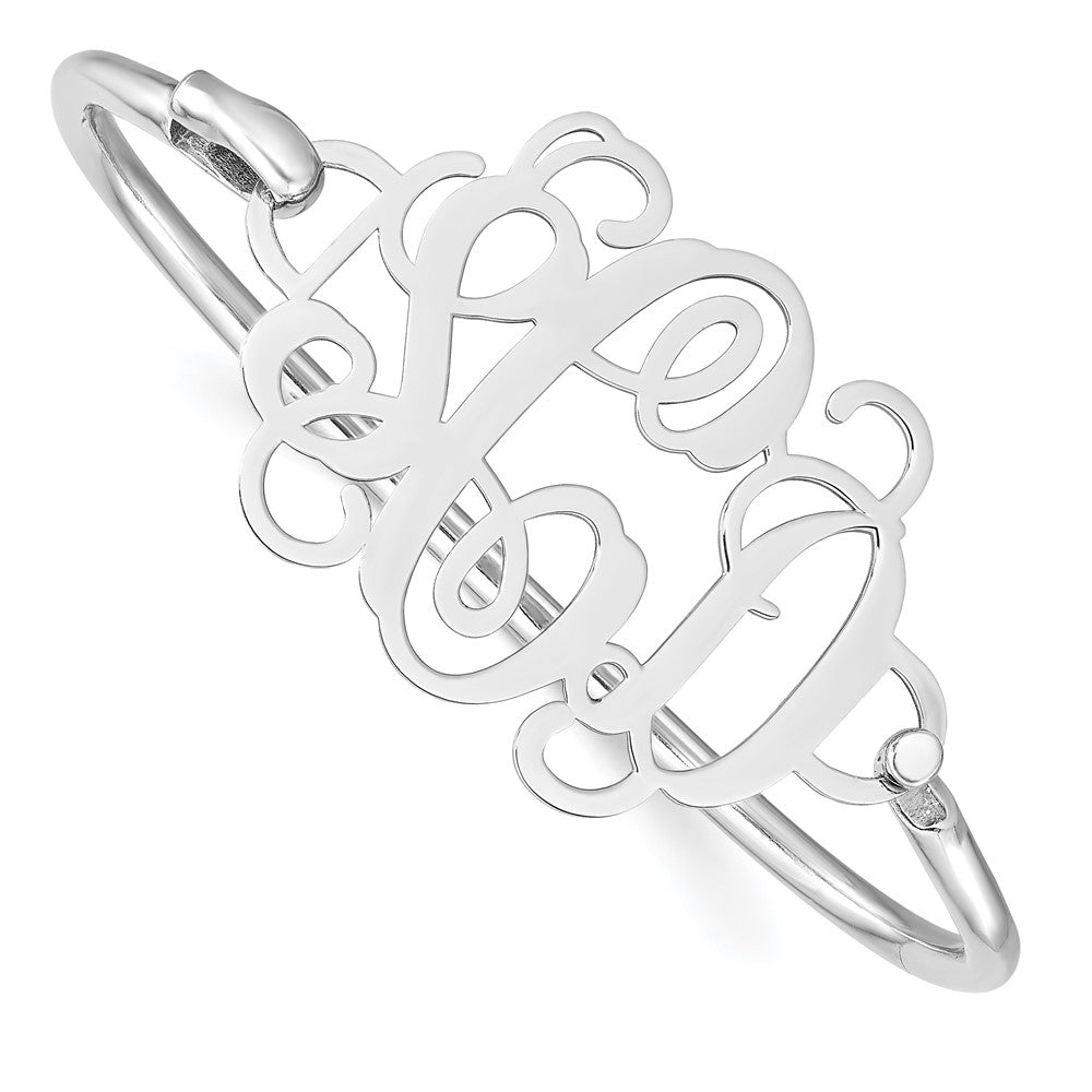 SS/Rhodium-plated Monogram with Sterling Silver Bangle