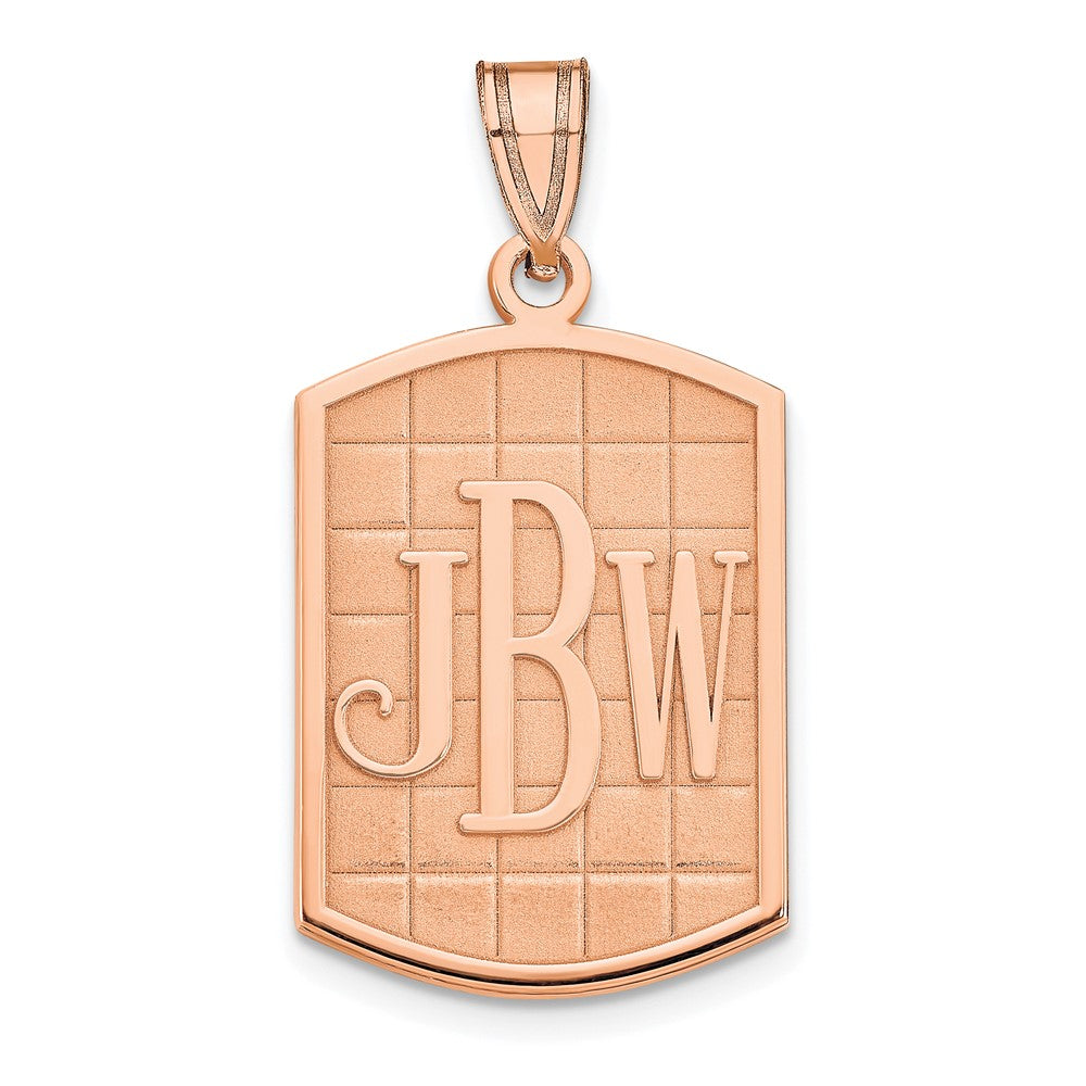 Sterling Silver/Rose-plated Brushed Monogram Pendant