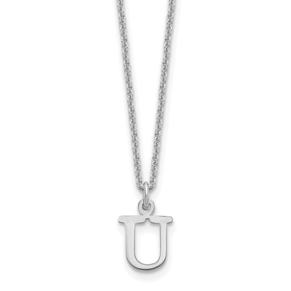 14KW Cutout Letter U Initial Necklace