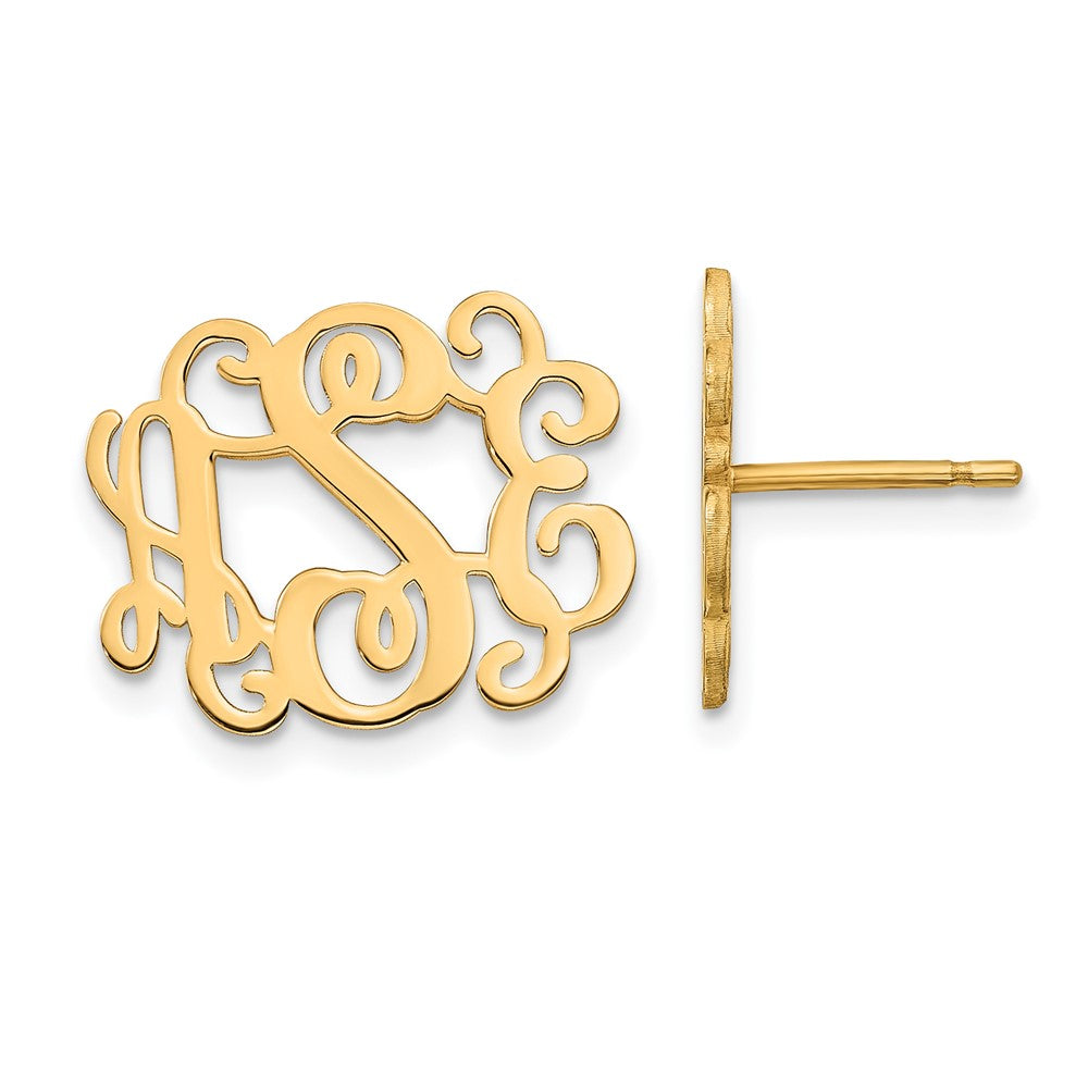 Sterling Silver/Gold-plated Monogram Post Earrings