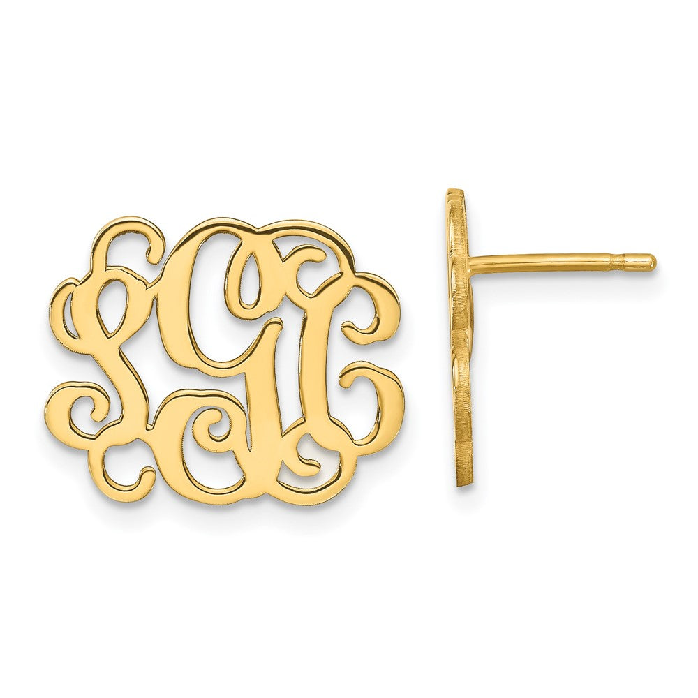 Sterling Silver/Gold-plated Monogram Post Earrings