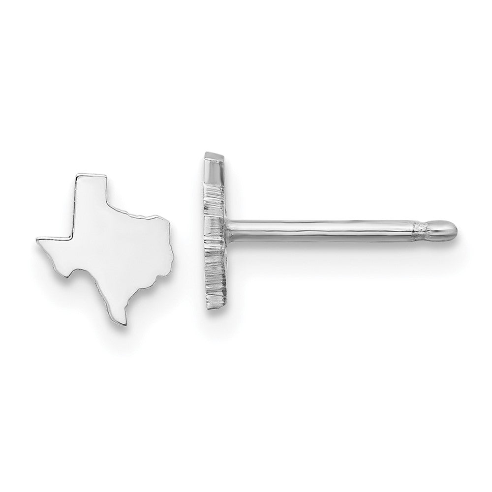 Sterling Silver/Rhodium-plated Texas State Earrings