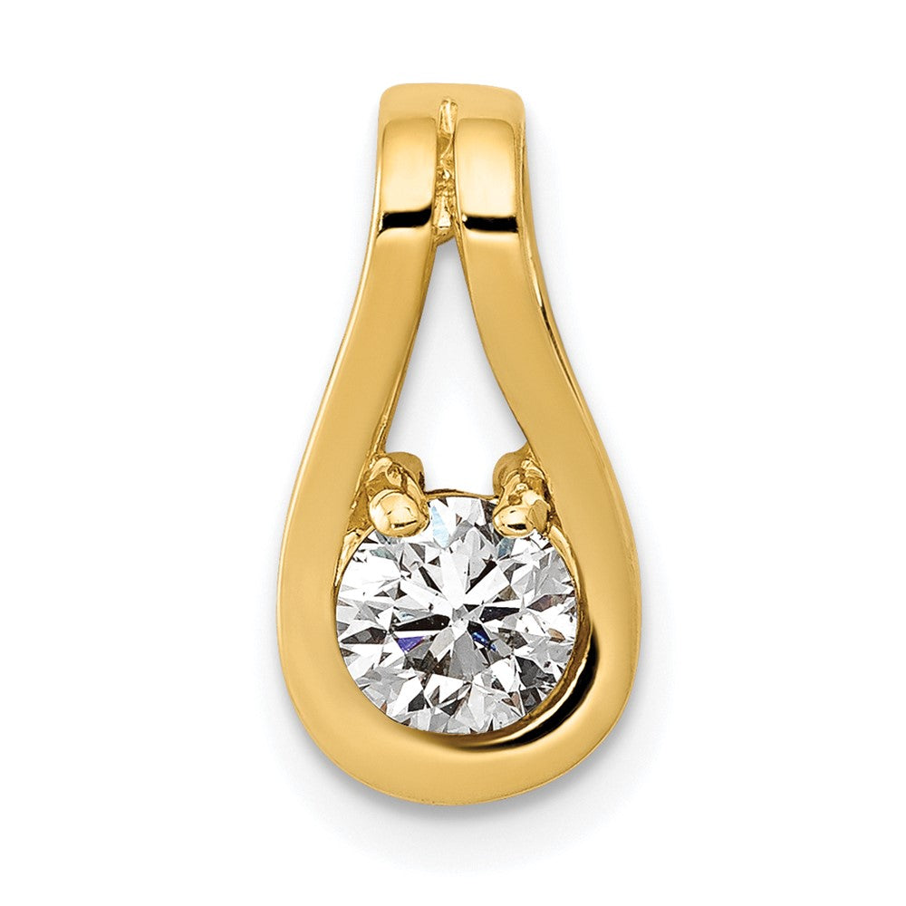 14k 4.7mm A Diamond Teardrop Shape Slide Pendant