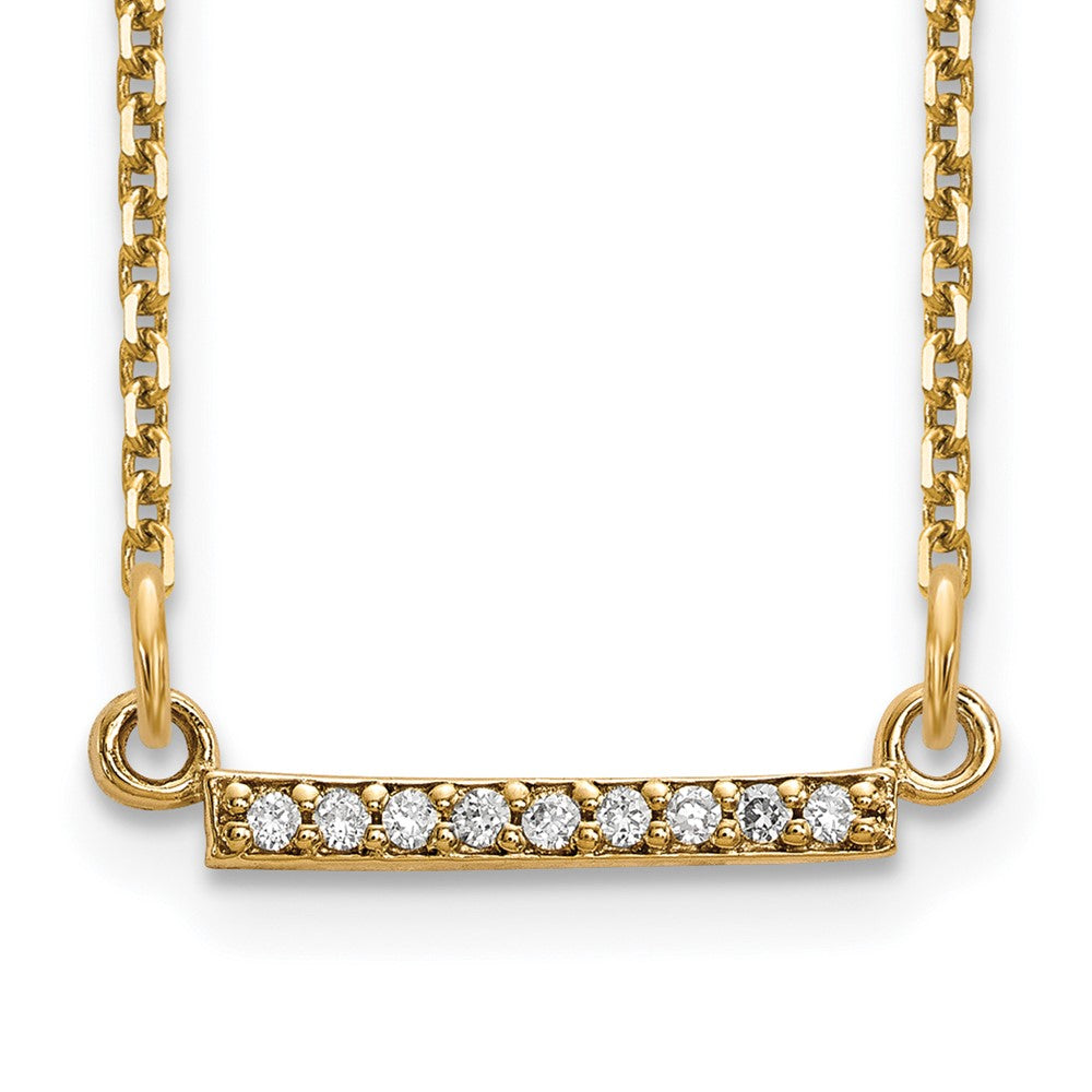 14ky Diamond Tiny Bar Necklace
