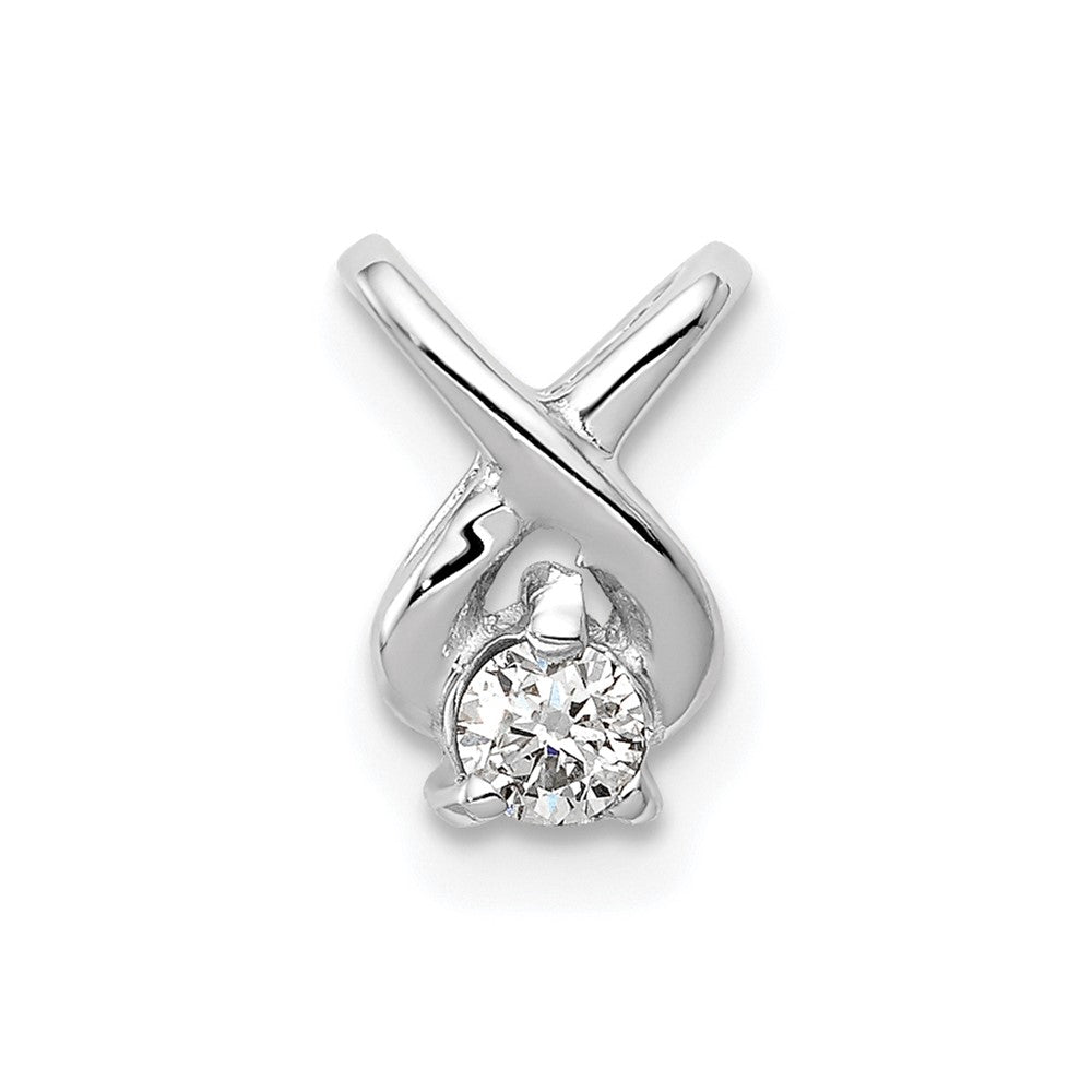 14k White Gold 2.9mm A Diamond Chain Slide