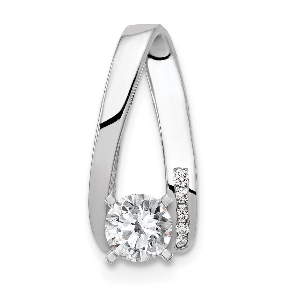 14k White Gold AA Diamond Semi Mount Peg Slide